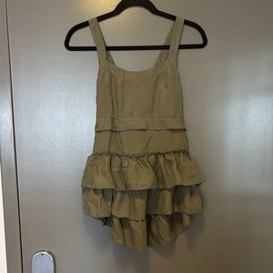 Banana Republic Olive Tiered Silk Top